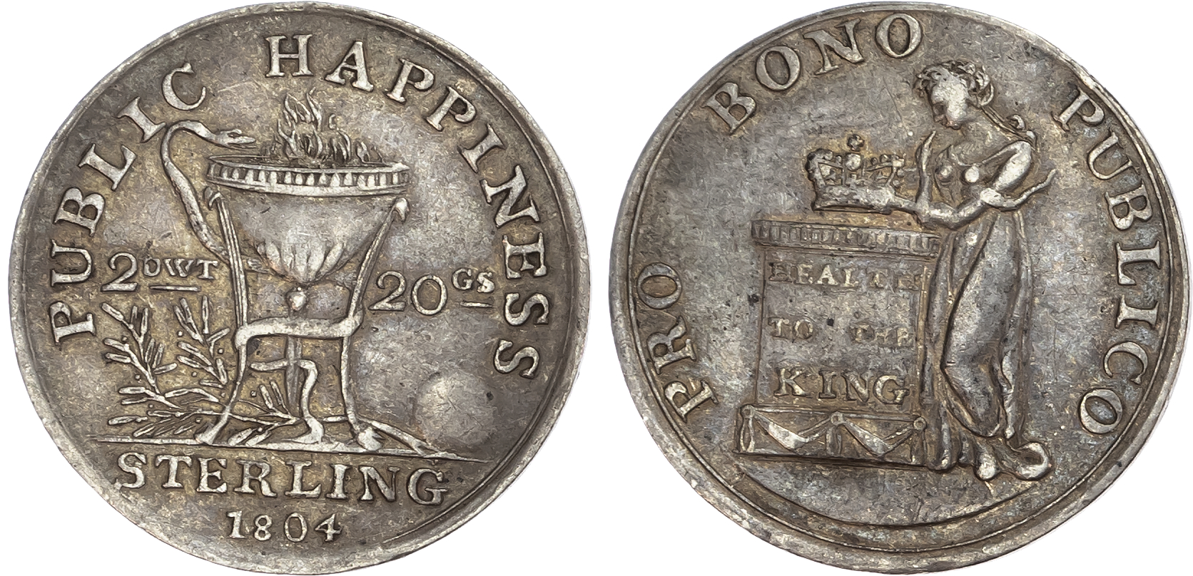 Ireland, Co. Dublin. Silver shillings, 1804 (2). 