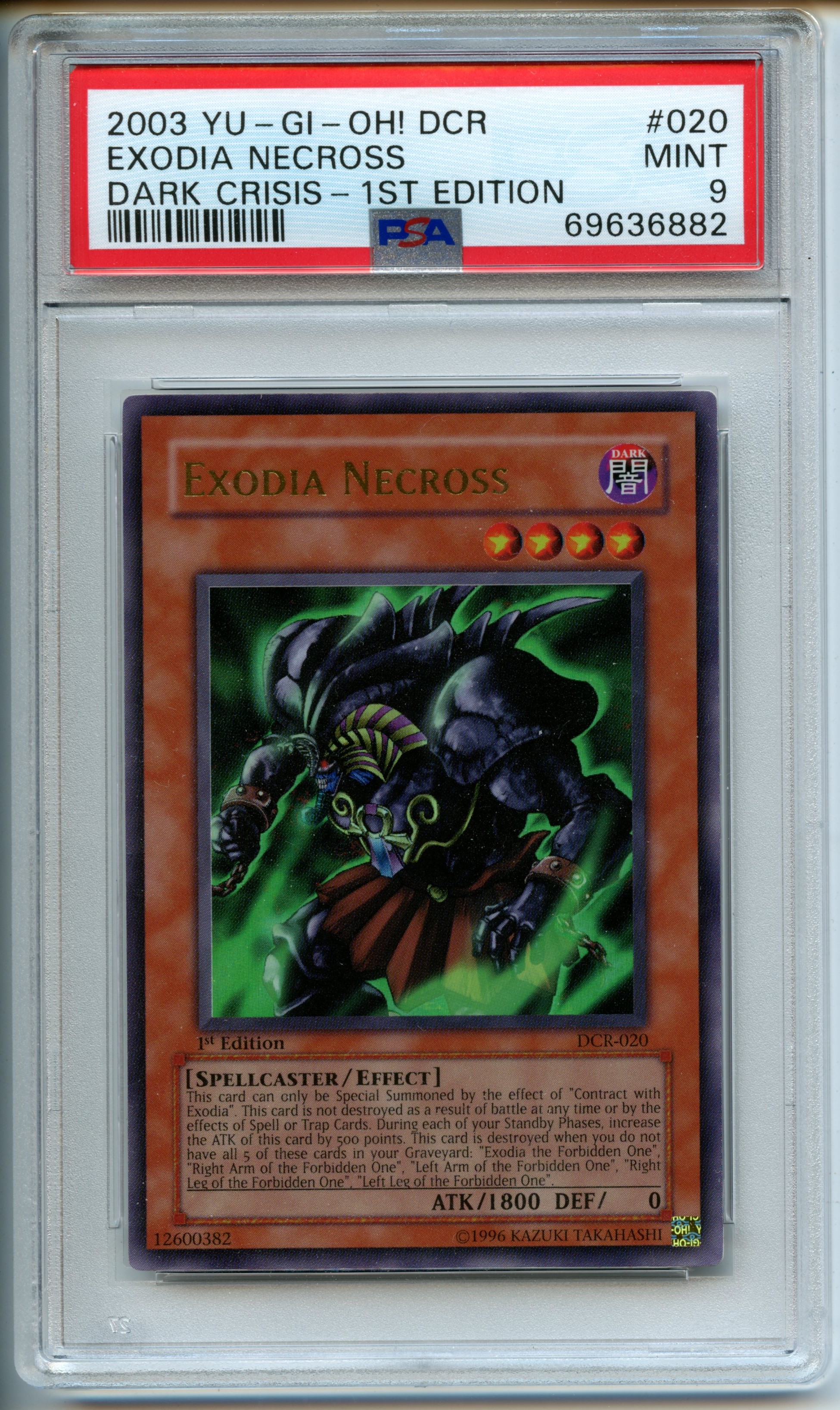 Yu-Gi-Oh! - Exodia Necross 1st Edition  - Dark Crisis - PSA 9 