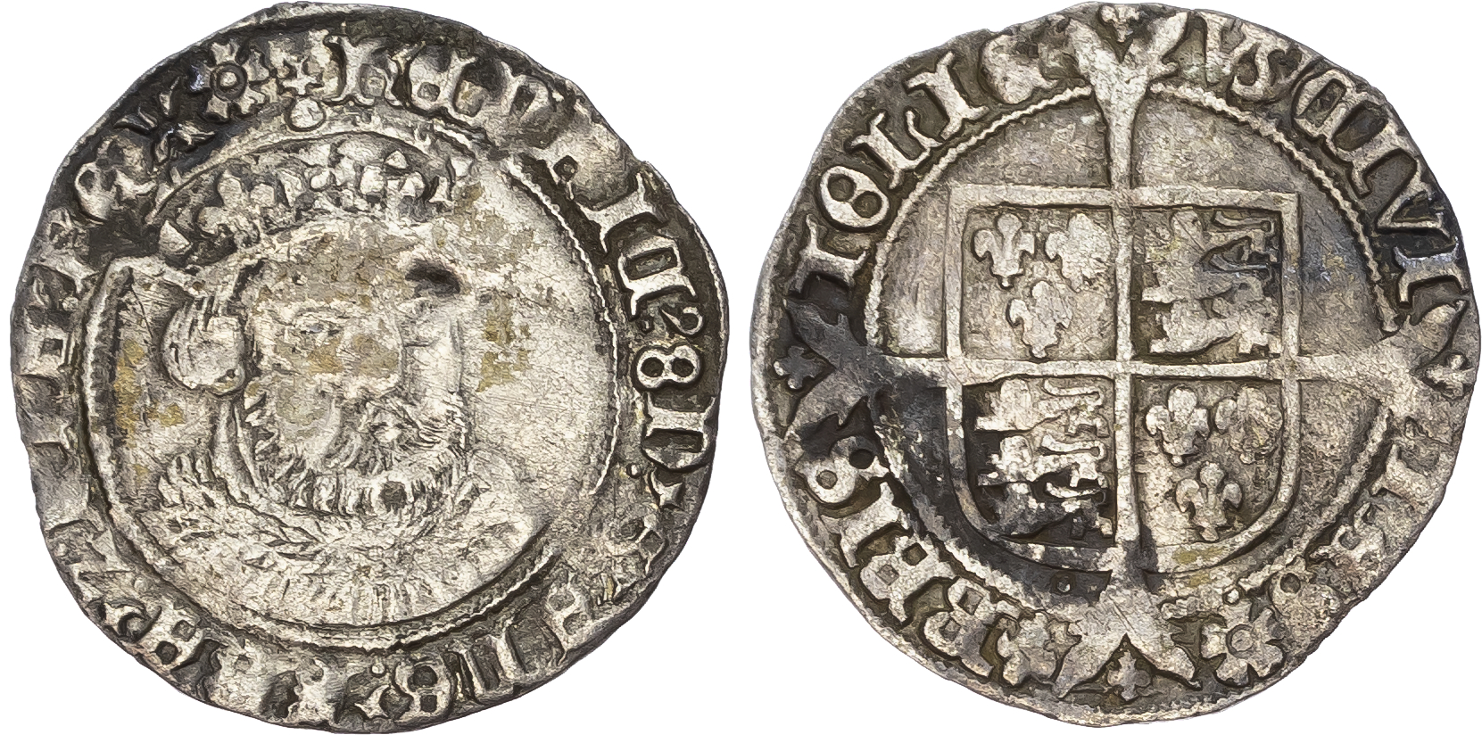 Henry VIII (1509-1547) Groat, third coinage (1544-47), Bristol mint, mintmark ws monogram.
