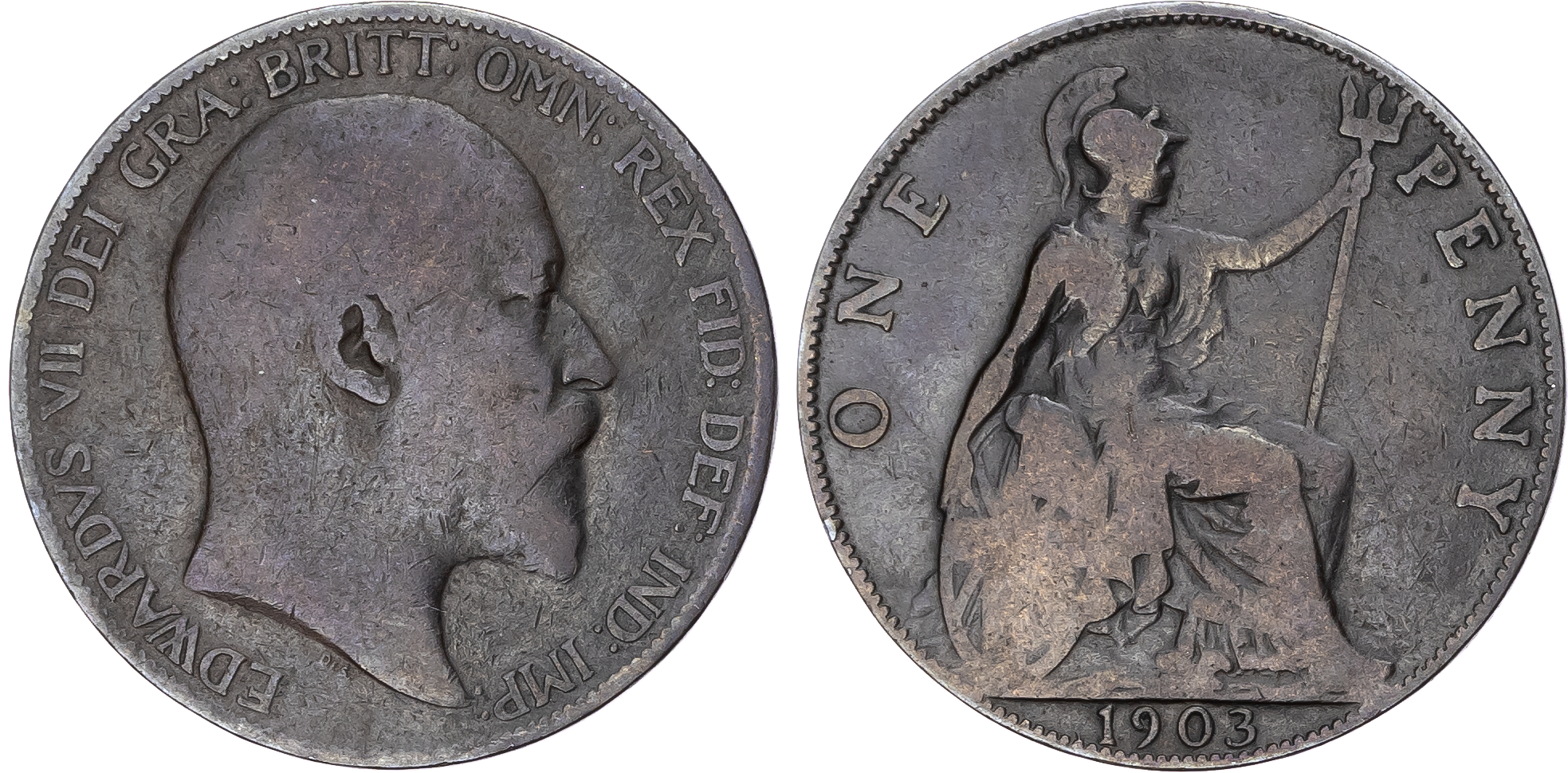 Edward VII (1901-1910), Penny, 1903, Open 3