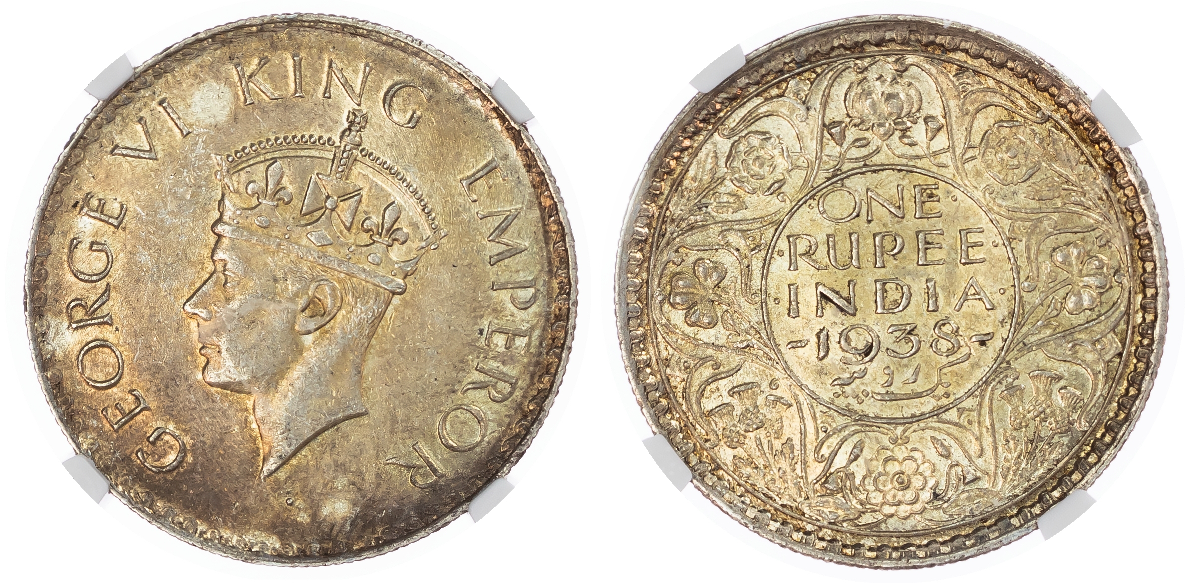 India, British Colonial. George VI AG Rupee. 1938(B). 