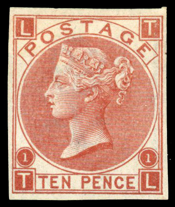 1867 10d Red brown Pl.1. Imprimatur