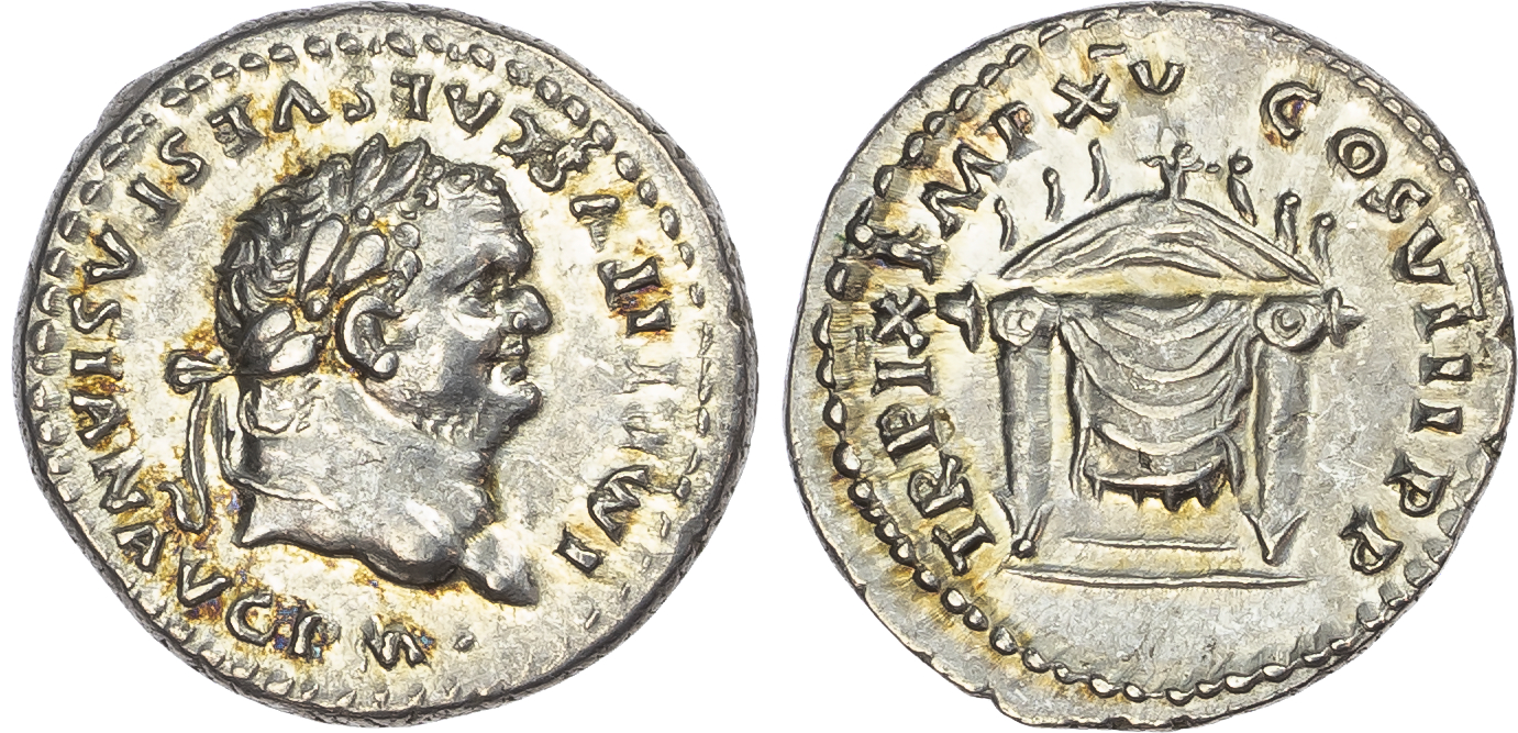 Titus (AD 79-81) AR Denarius, Rome, ‘Atonement’ issue, AD 80, 3.53g. 