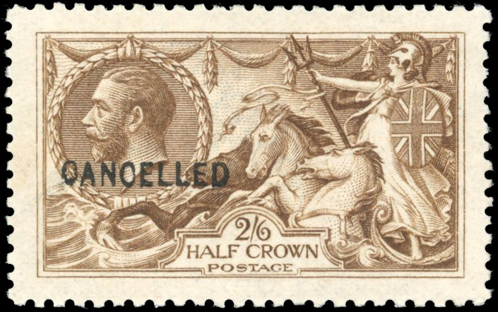 GB SG 406 1915 2s6d yellow-brown CANCELLED 