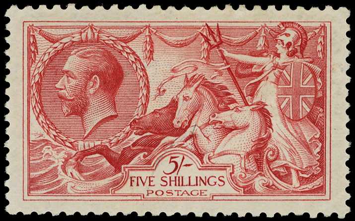 1915 Bradbury Wilkinson 5/- rose-red,...