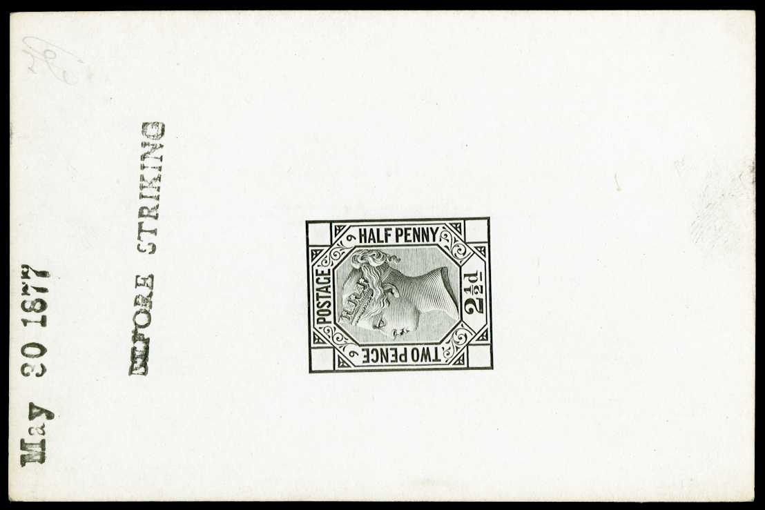 1877 2½d Die Proof Pl.9 Very fine example...
