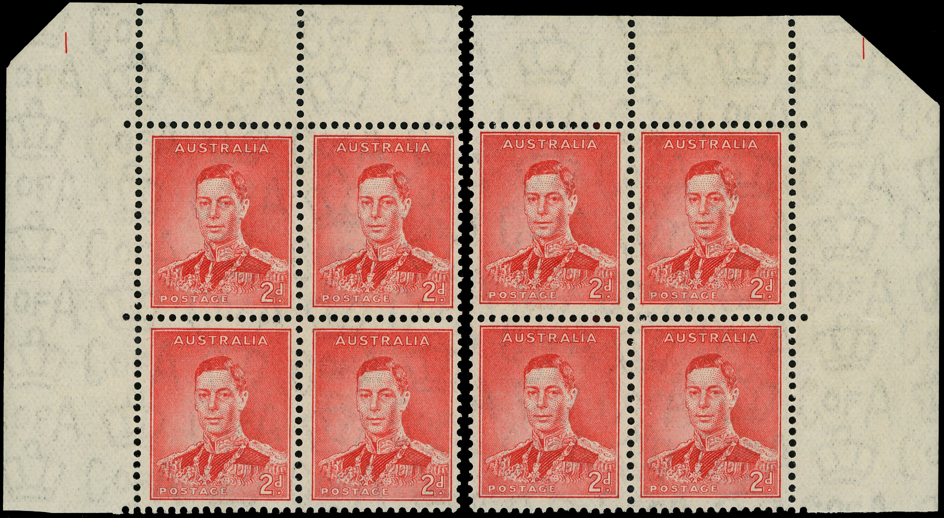 Australia SG 167 Plate blocks mint