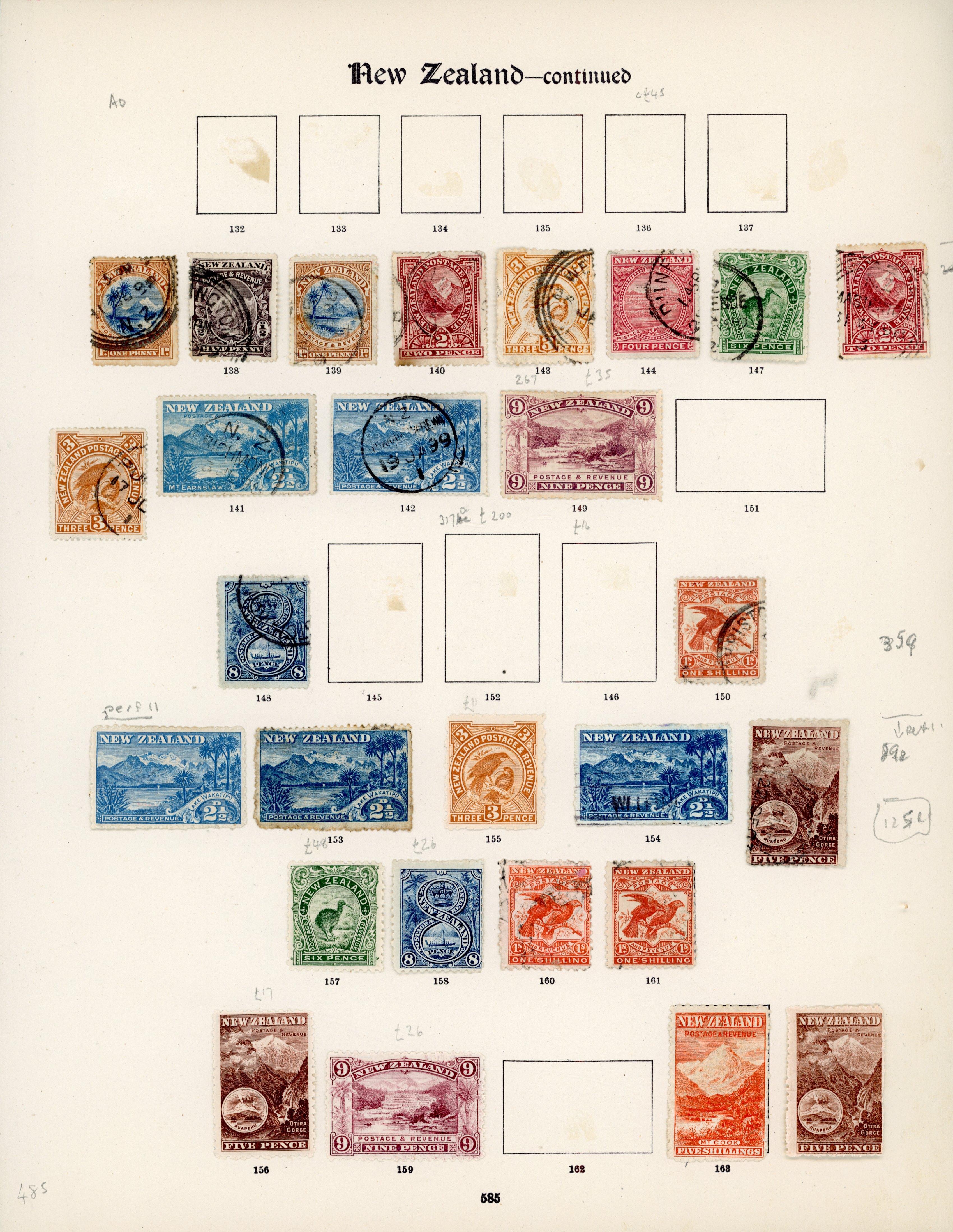 1898 mixed mint and used on leaves including used values to 5d mint 5d, 9d and 5s (2) , fair to fine. (66) SG 246/259
