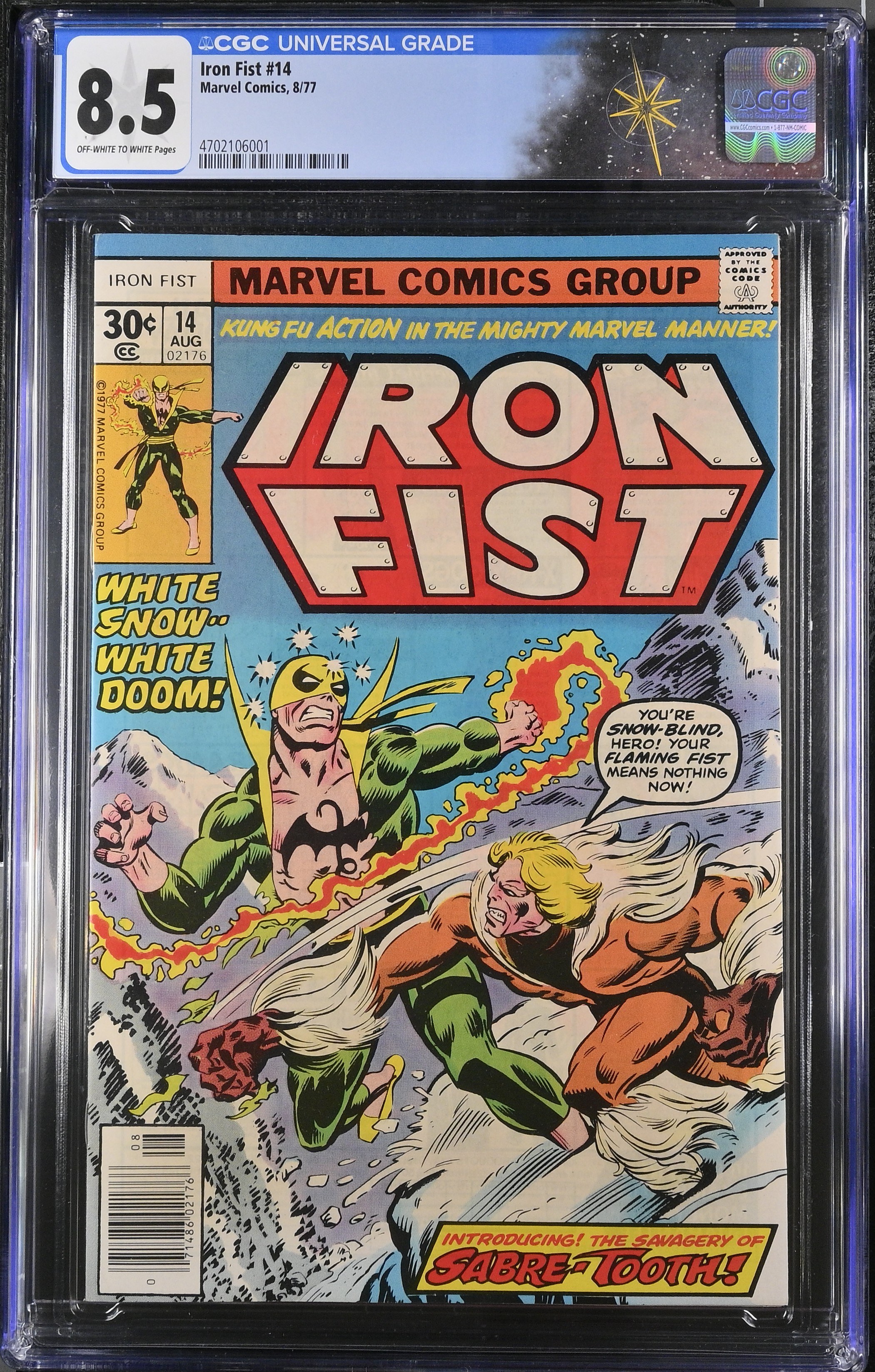Iron Fist #14 (Marvel Comics, 1977) CGC 8.5 - First appearance of Sabretooth