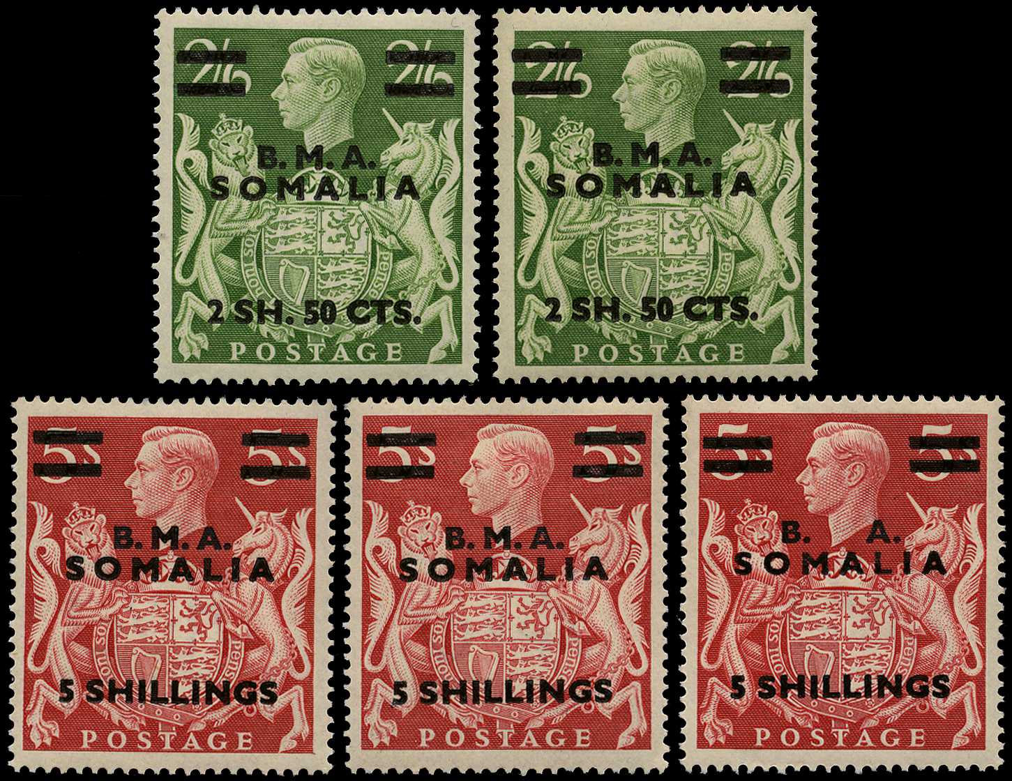 1948-50 BMA 2s50 two o.g. examples with...