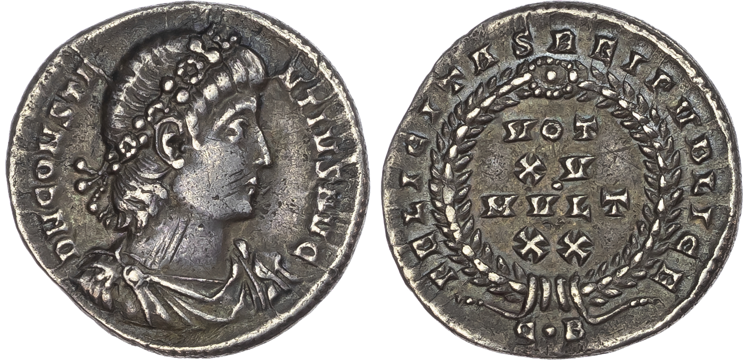Constantius II (AD 337-361) AR Siliqua, Constantinople, AD 340-350, 3.19g.