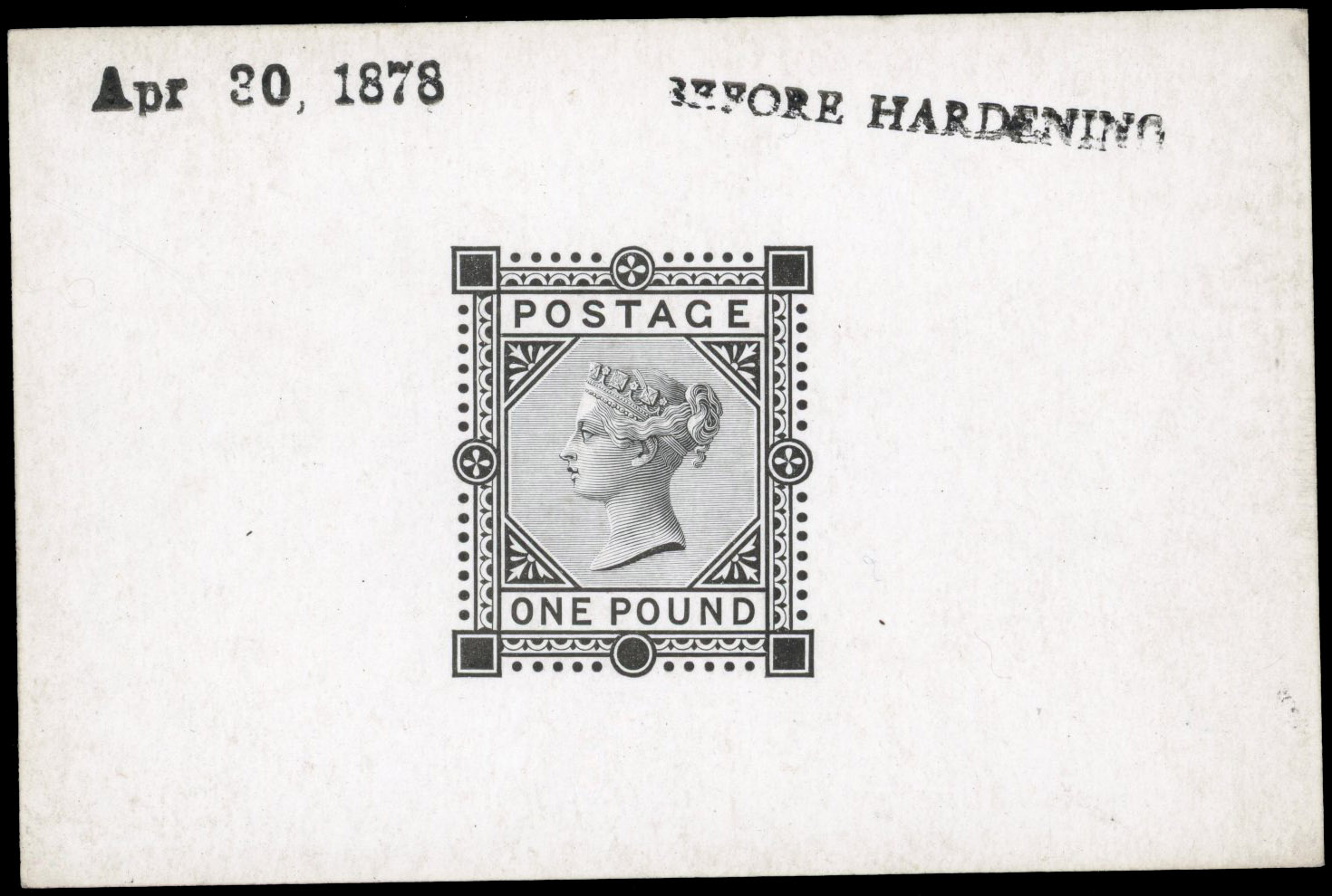 Great Britain 1878 £1 progressive die proof SG 129var