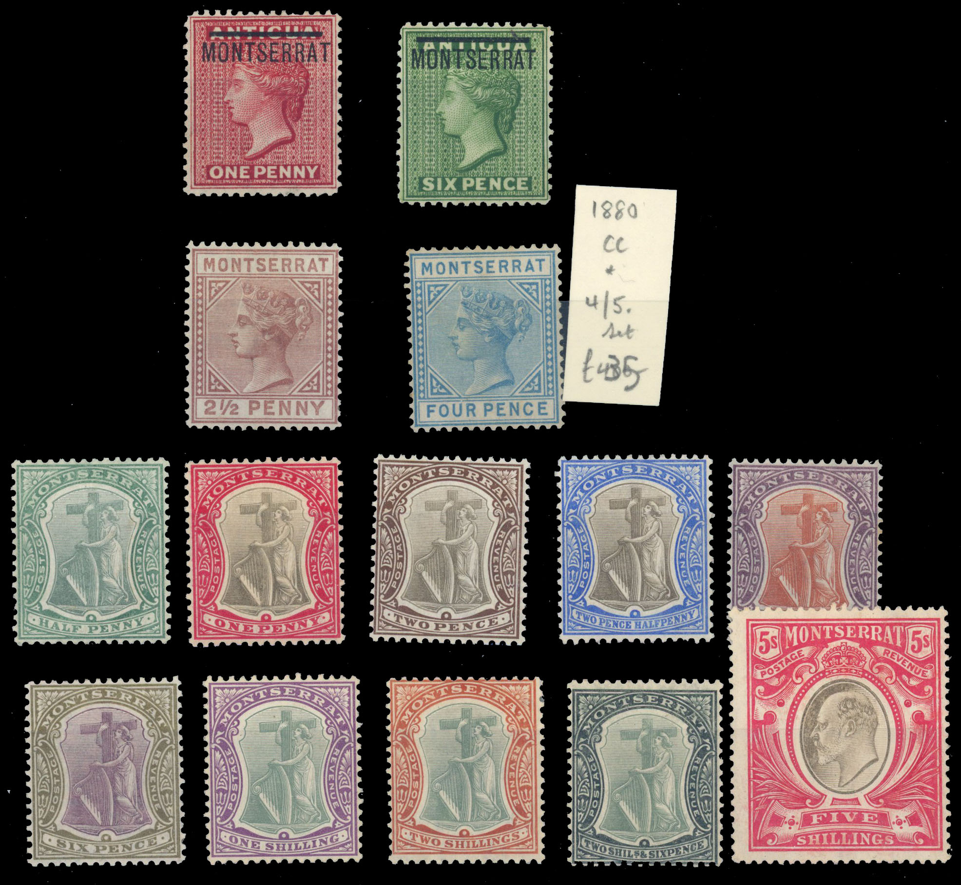 1876 1d and 6d, 1880 2½d and 4d, 1904 to 5s, 1908 to 5s and 1914 5s, mint, good to fine. (22) btn SG 1/48