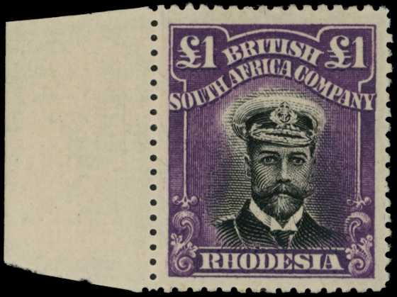 1913-7 £1 Head Die II, perf 15. Large part...