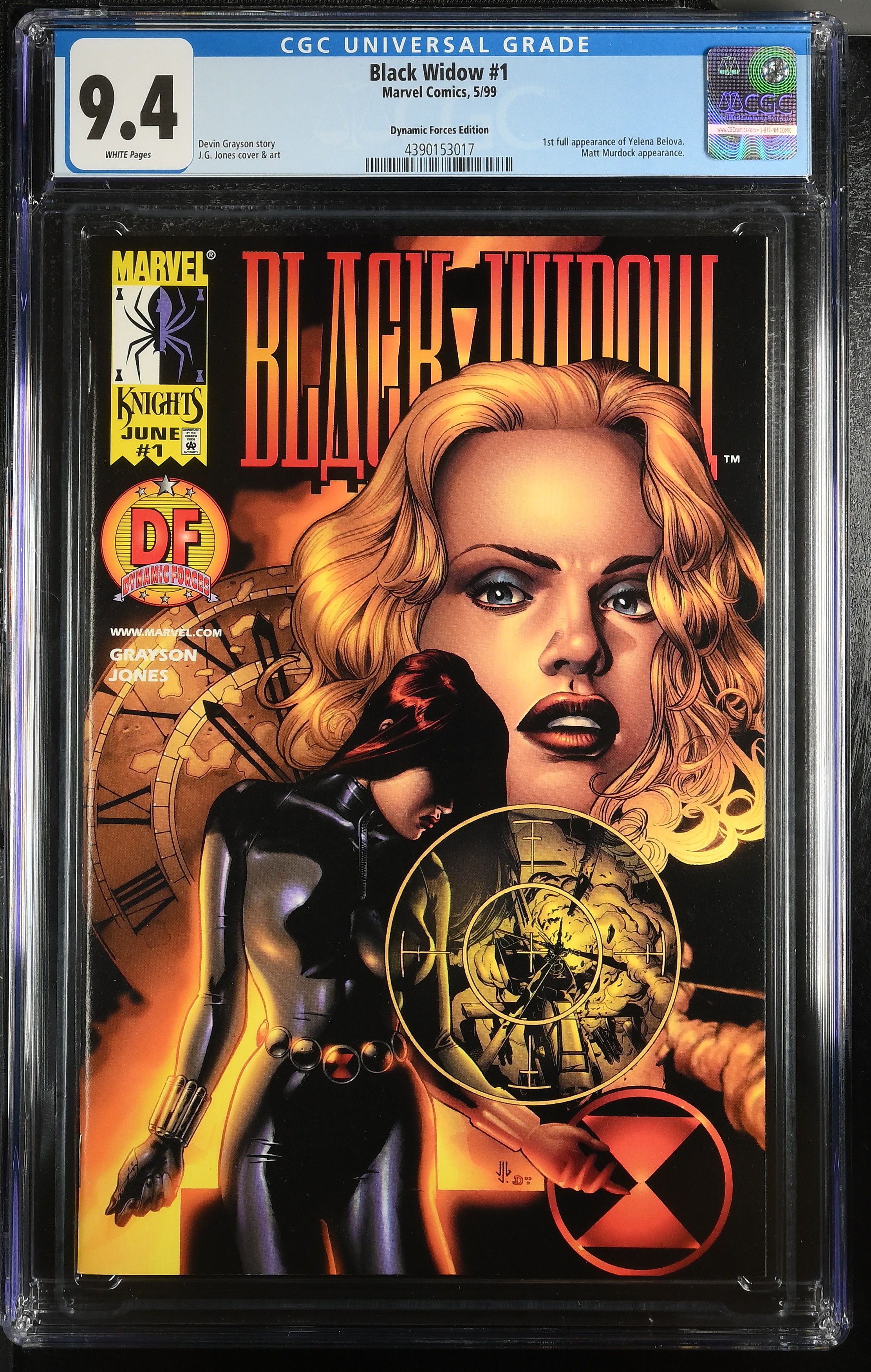 Black Widow #1 CGC 9.4 1st Appearance of Yelena Belova Dynamic Forces Editions (Marvel Comics, 1999) White Pages