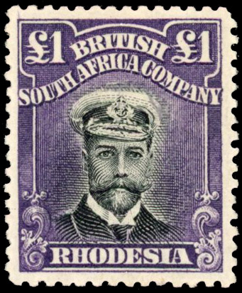 Rhodesia £1 SG 243 hand-painting above cap mint