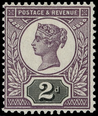 1899 Jubilee 2d colour trial, head plate in purple and duty plate in bright...