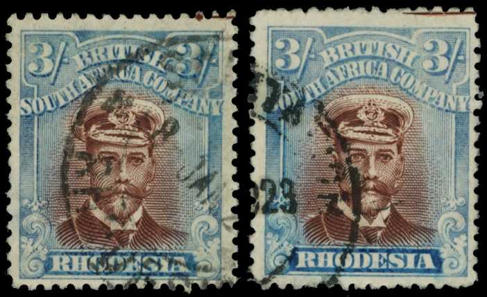 1918-21 3/- Head Die IIIB, perf 14, toned...