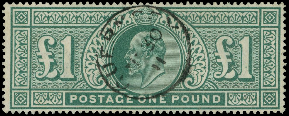 GB: 1911 £1 deep green, central Guernsey cds for 1911, fine used SG 320