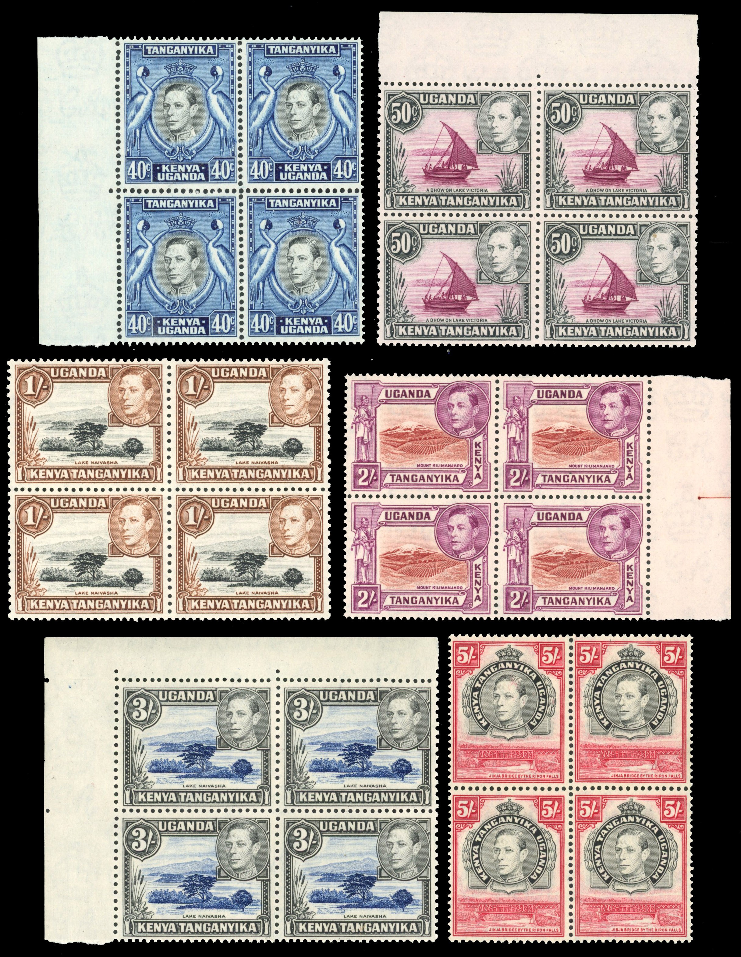 KUT SG 131a-150a 1938-54 set blocks mint
