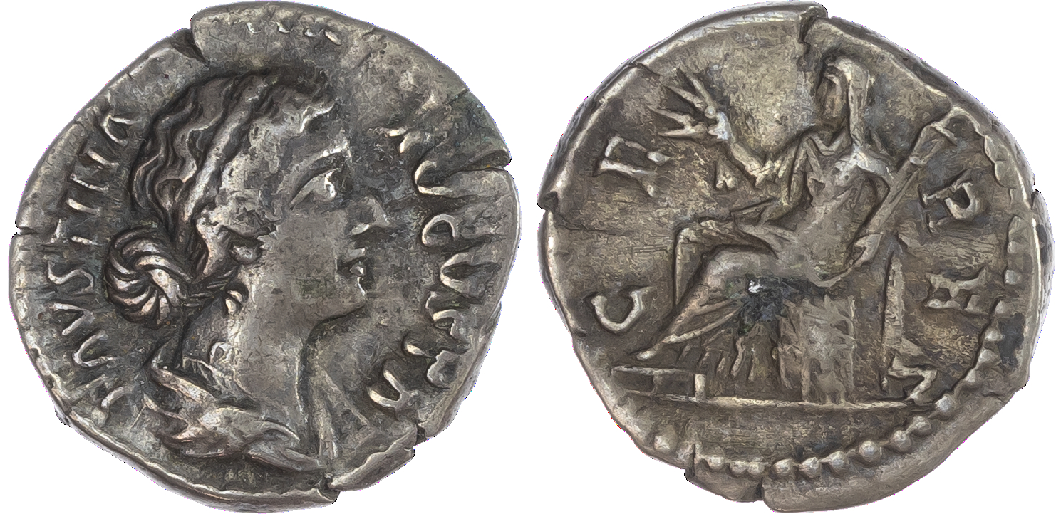 Faustina Junior (AD 147-175/6) AR Denarius, Rome, c. AD 161-176, 3.31g. FAVSTINA AVGVSTA, draped bust of Faustina facing
