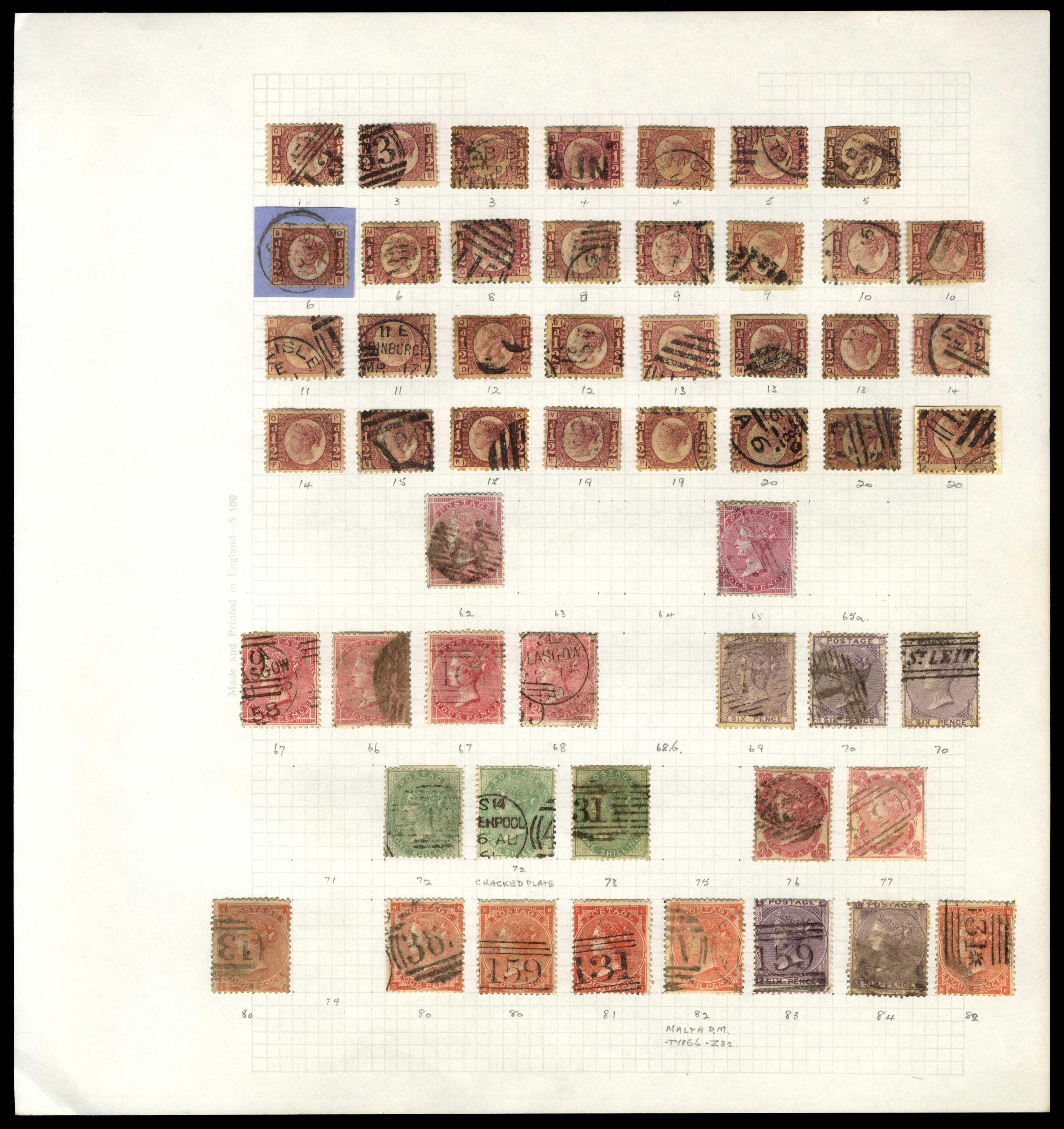 GB 1855-1902 surface-printed collection