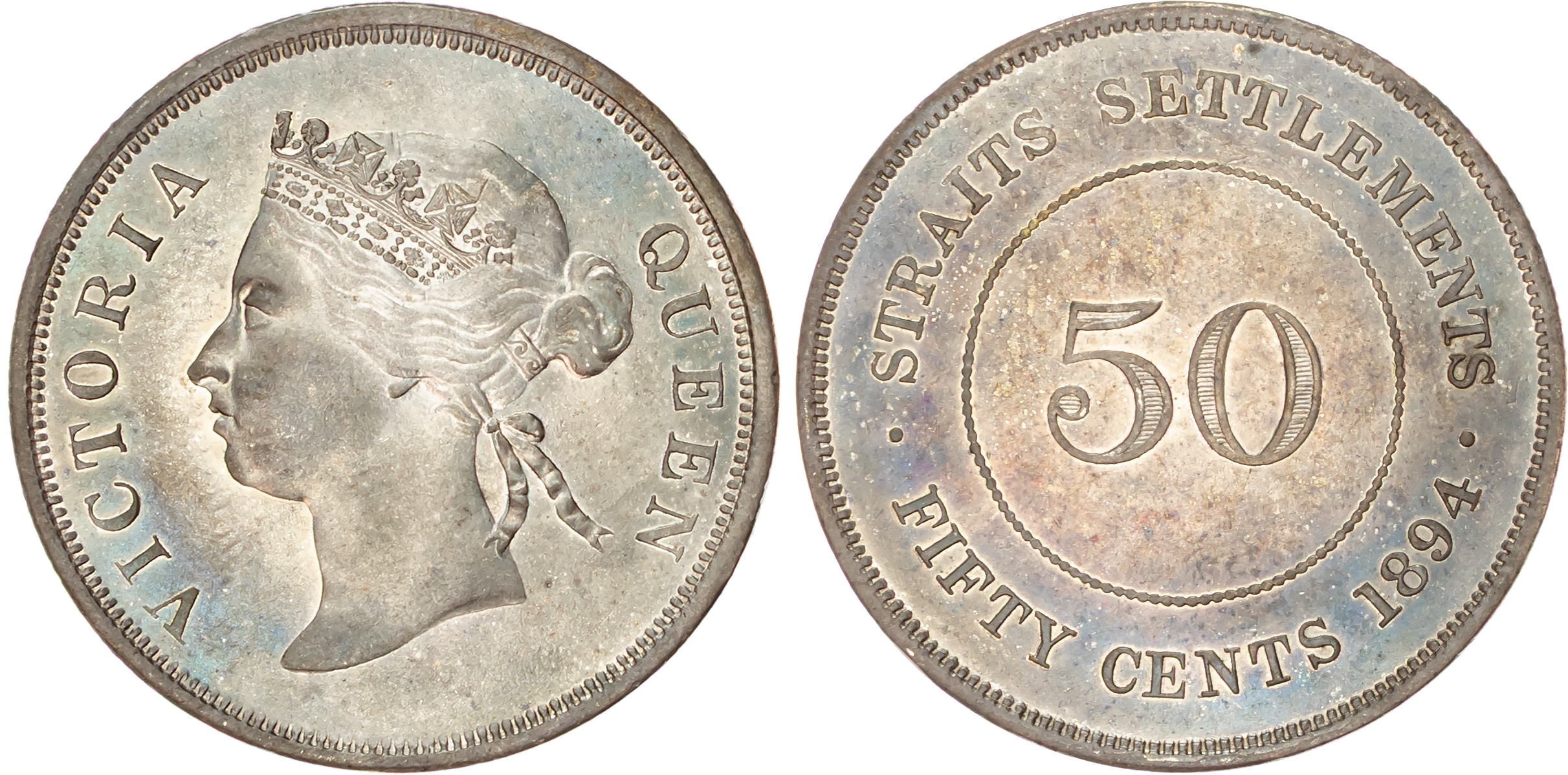 Straits Settlements, Victoria (1837-1901), silver 50 Cents, 1894