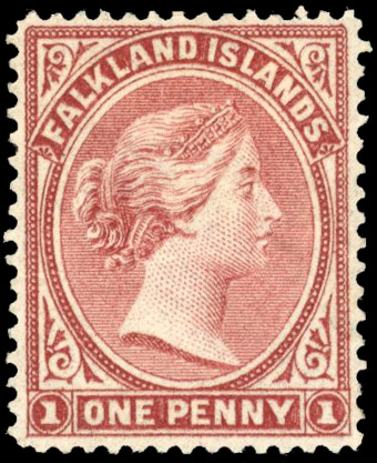 Falkland Is SG 1 1878 1d claret mint