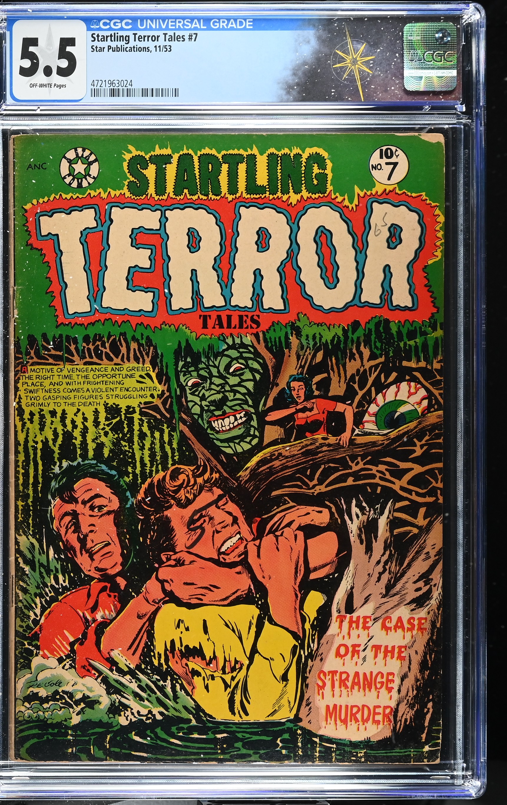 Startling Terror Tales #7 CGC 5.5 Cover by L. B. Cole (Star Publications, 1953) Off-White Pages