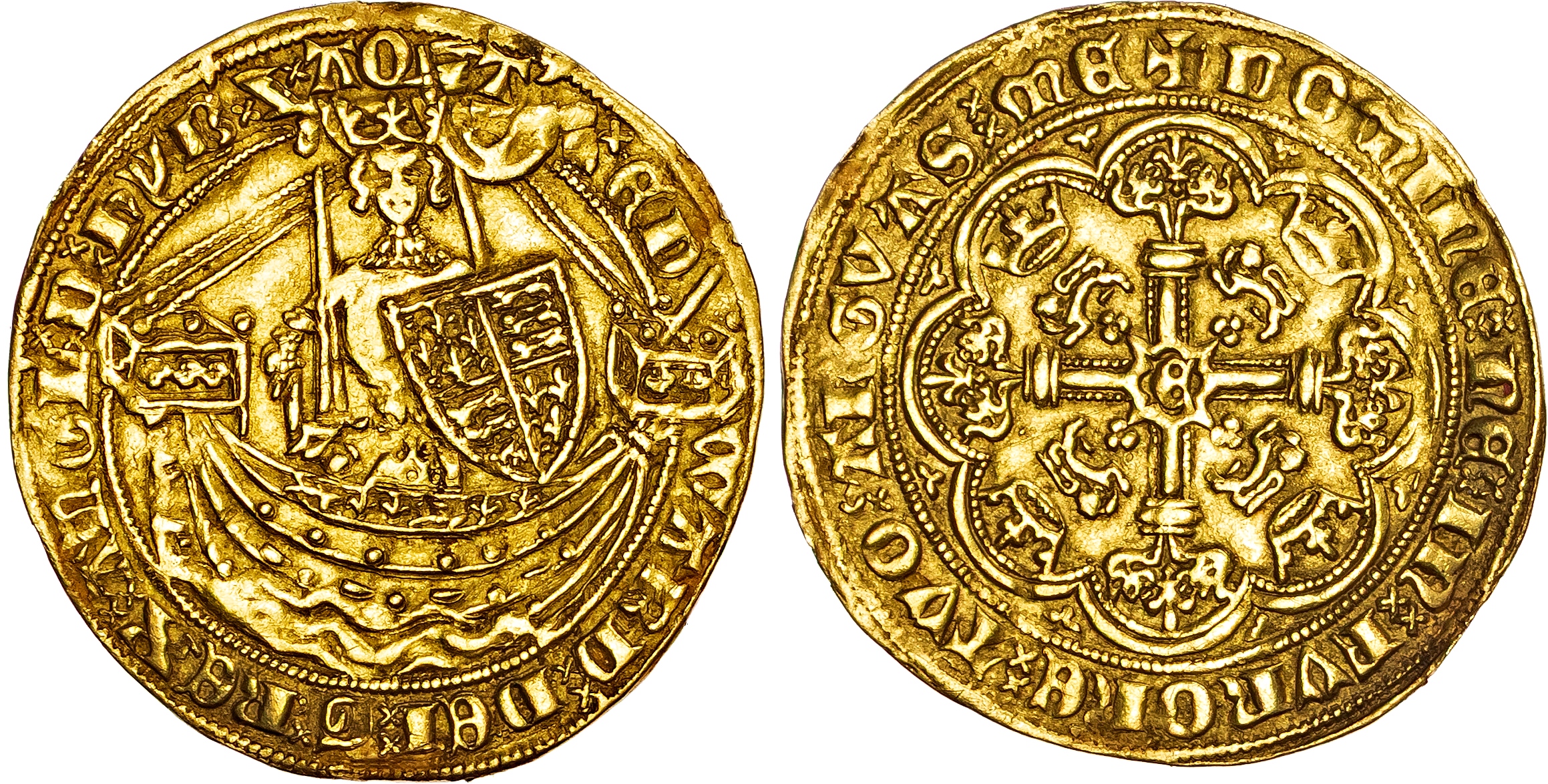 Edward III (1327-1377), AV Half Noble, Treaty Period (1361-69), Tower (London) mint.