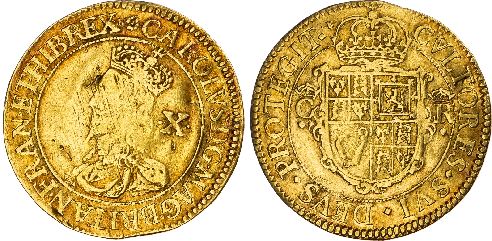 Charles I (1625-1649), AV Double Crown, Nicholas Briot’s Milled Issues (1631-1632), mm. flower and B/B.