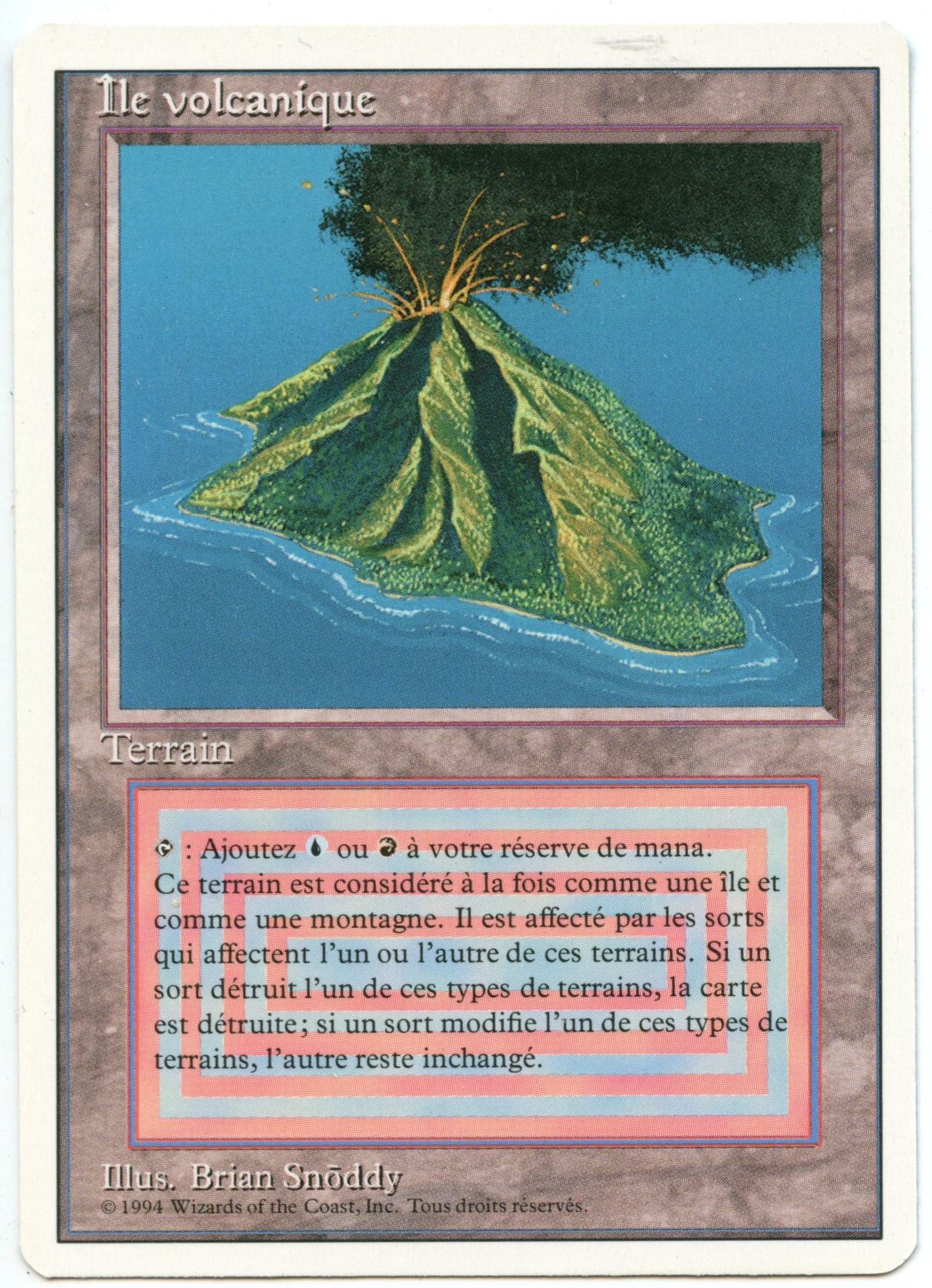 Magic The Gathering - Volcanic Island French language - Foreign White Bordered - Lightly Played