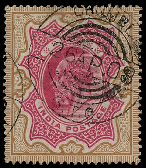 India used in Tibet; KE VII 2r carmine...