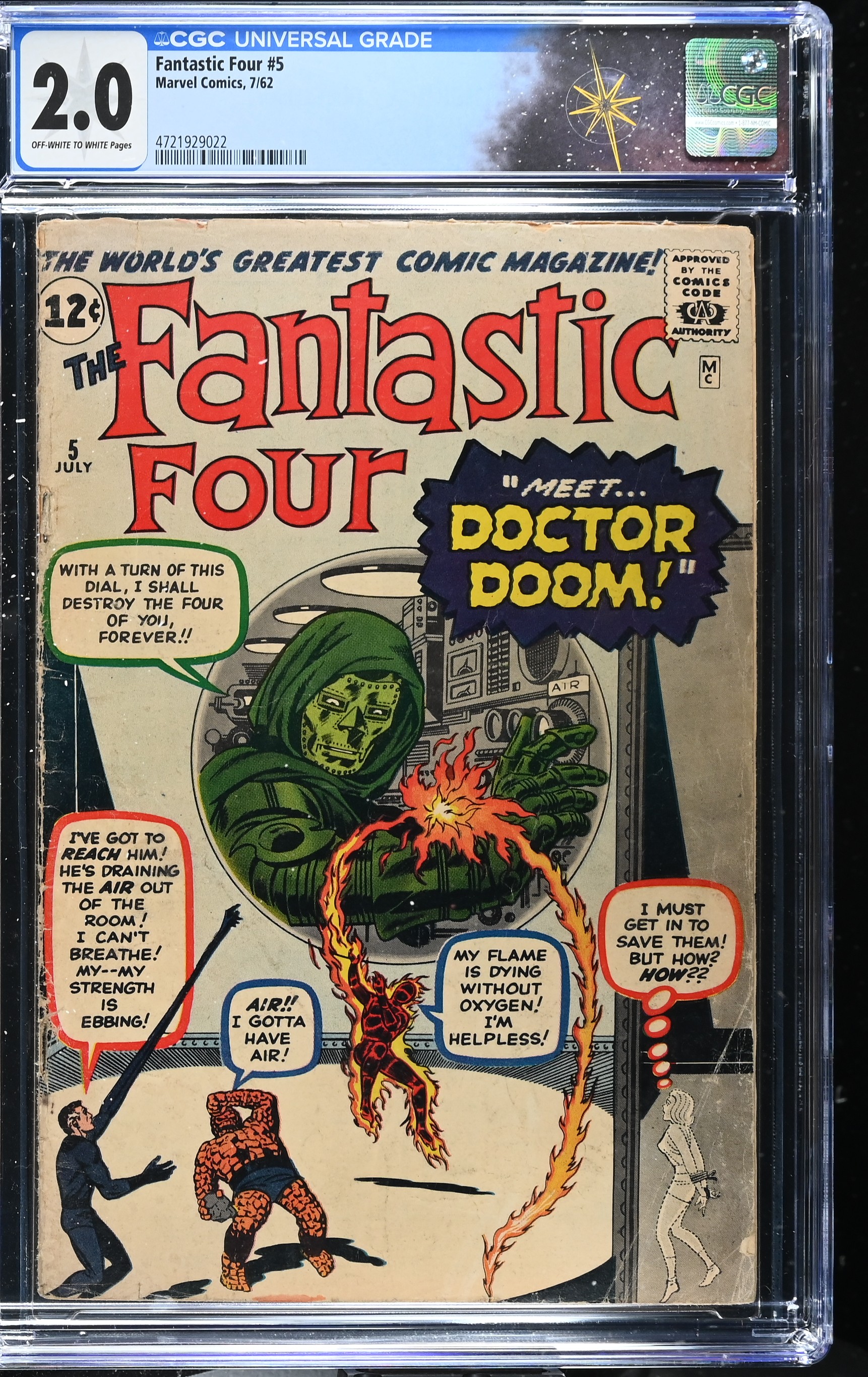 Fantastic Four #5 CGC 2.0 1st Appearance & Origin of Doctor Doom (Marvel Comics, 1962) Off-White to White Pages