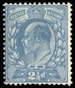 GB SG230var 1901  2½d Colour trial.