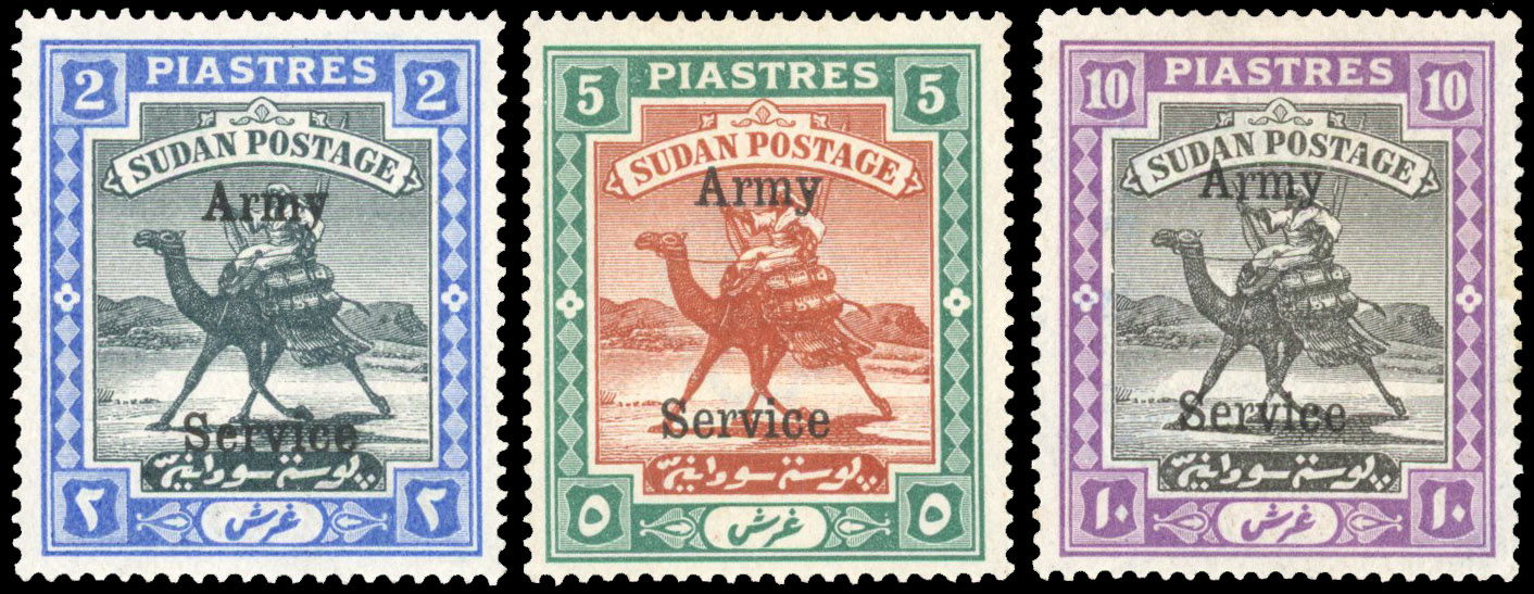 Sudan SG A14/A16 1906-11 Army Service set of 3 mint