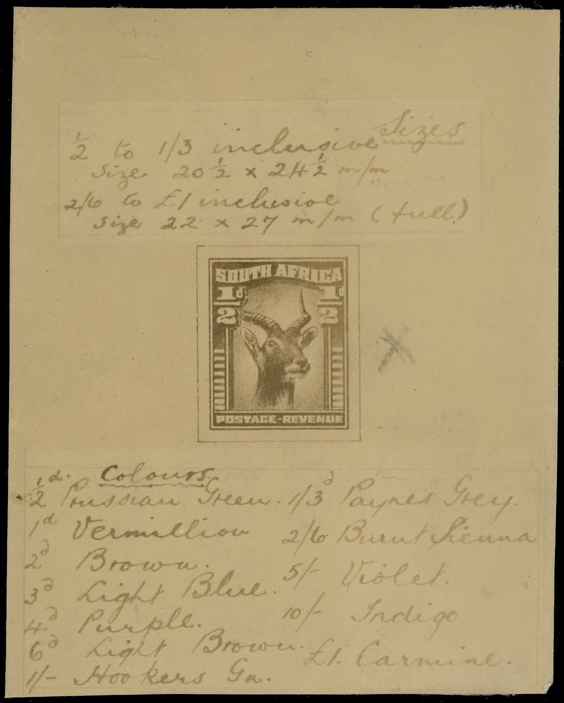 1924 De La Rue ½d Springbok unaccepted...