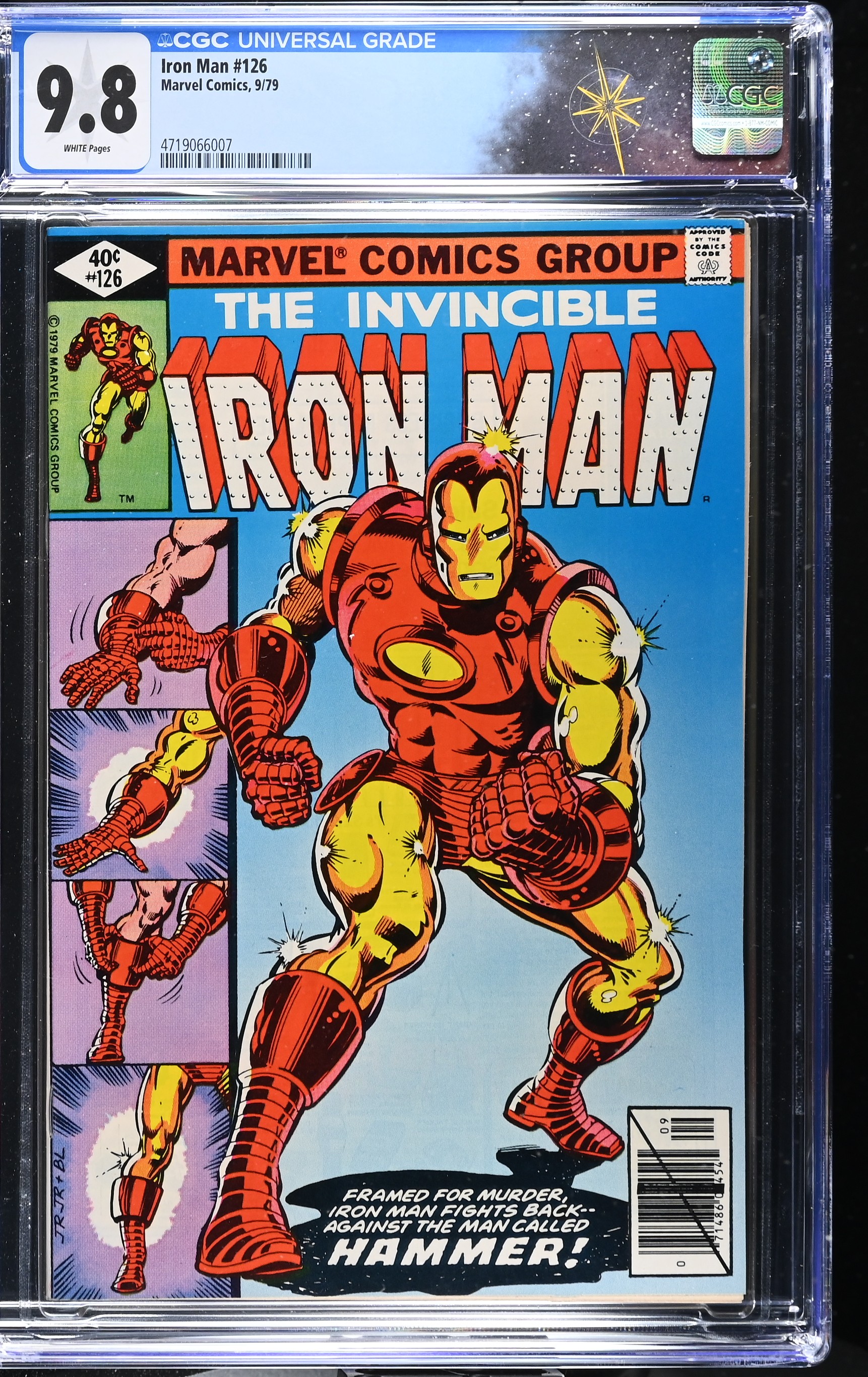 Iron Man #126 CGC 9.8 Newsstand John Romita Jr. & Bob Layton Classic Cover (Marvel Comics, 1979) White Pages