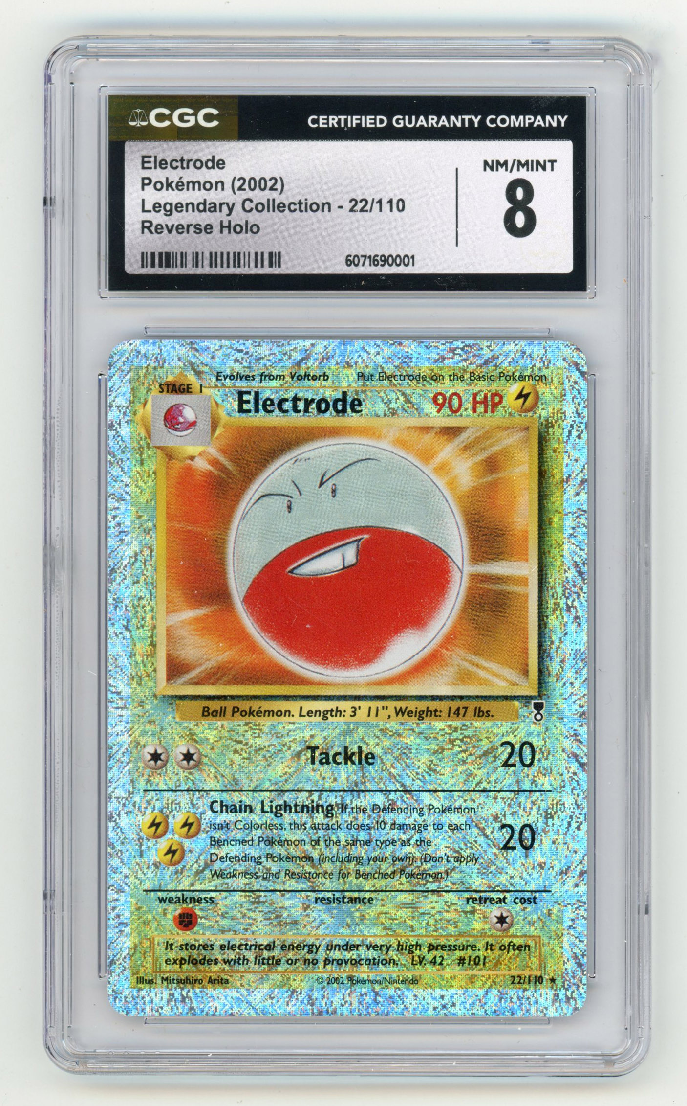 CGC 8 Electrode Reverse Holo #22 - Legendary Collection 2002