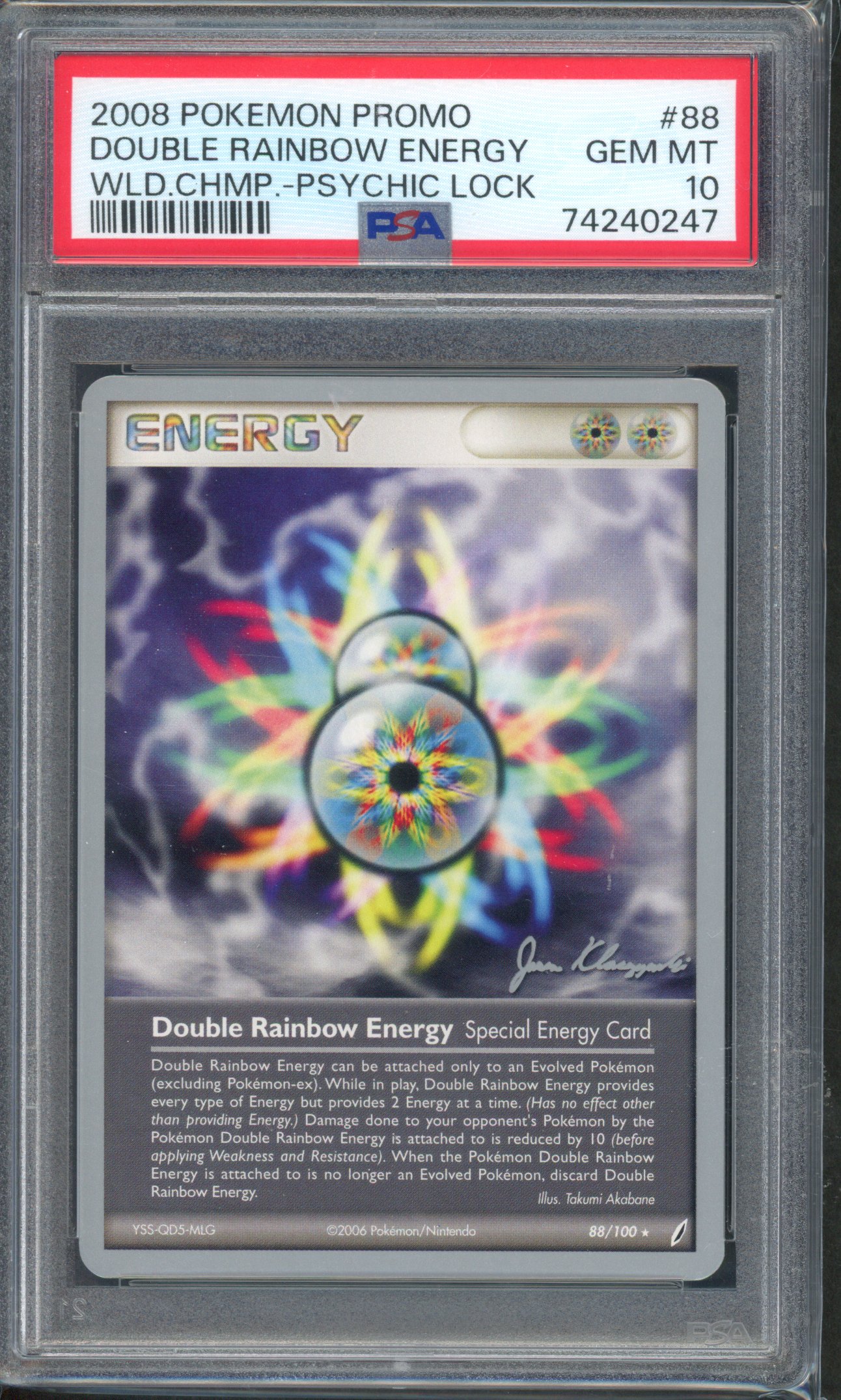 Pokemon TCG - PSA 10 Double Rainbow Energy World Championship 2008