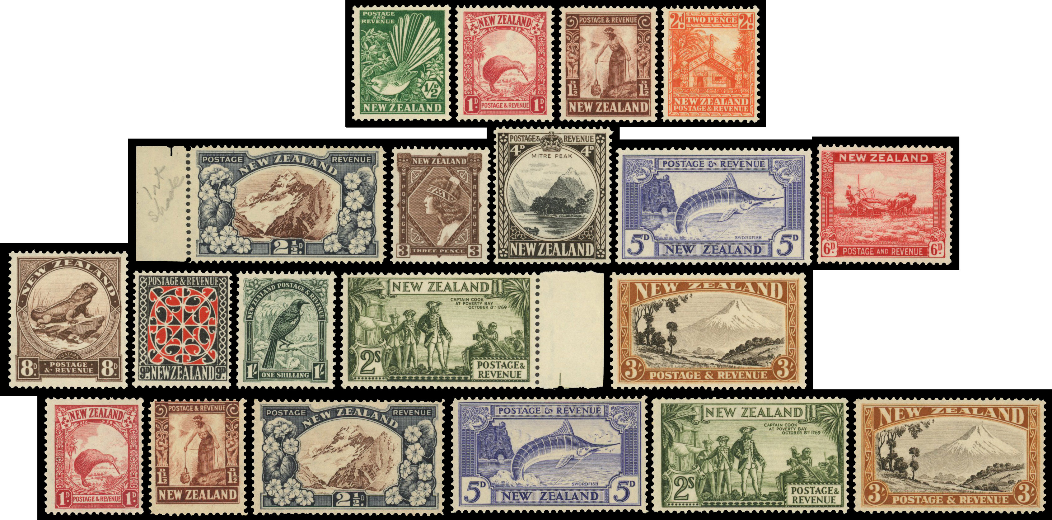 New Zealand 1935-36 pictorial selection