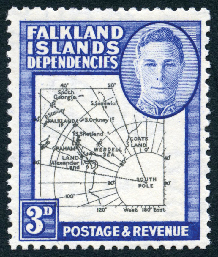 1946 3d Thick Map large part o.g. with Plate 1 R1/2 missing 'I'. SG G4b, cat...