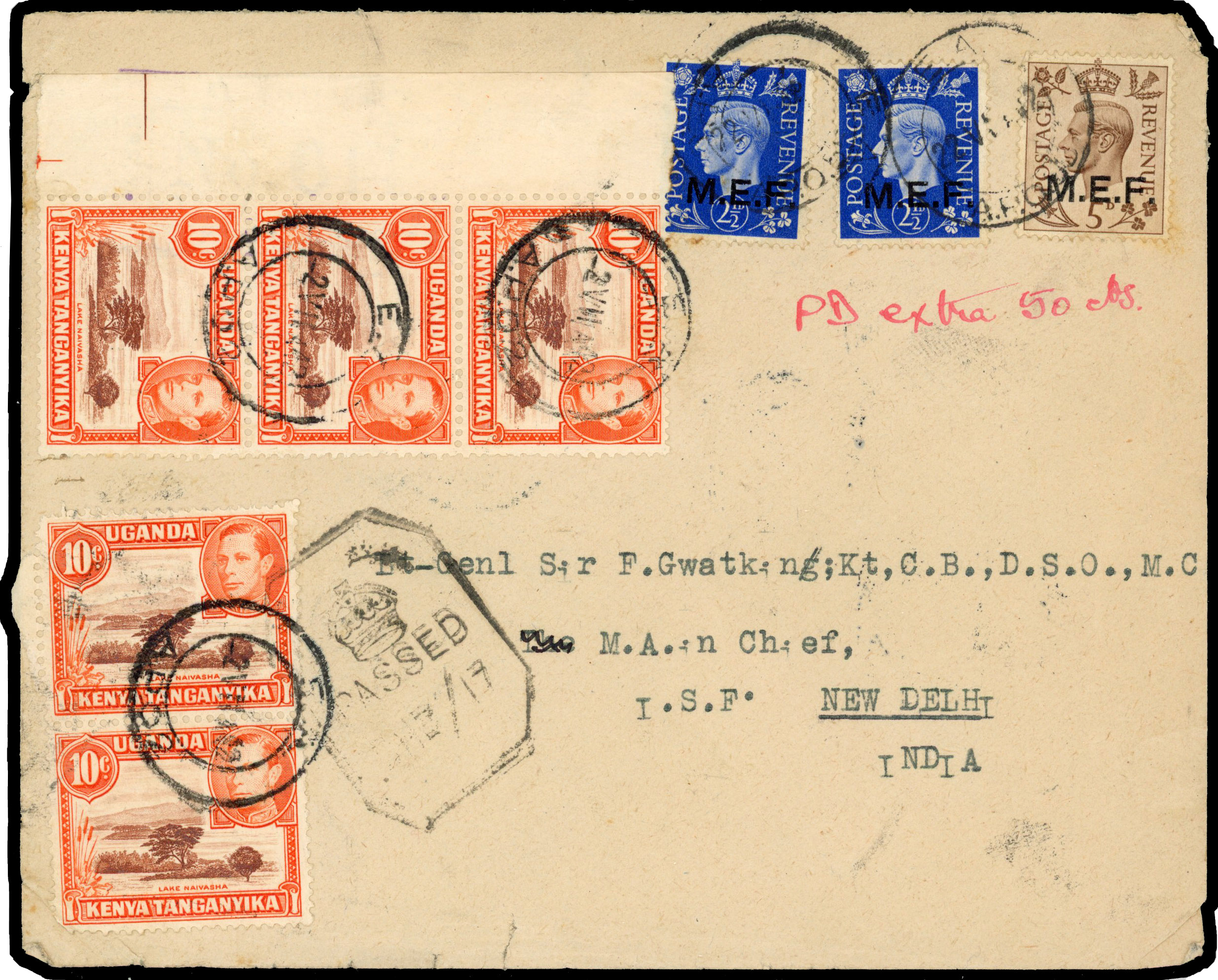 BOIC MEF 1942 cover Ethiopia to India