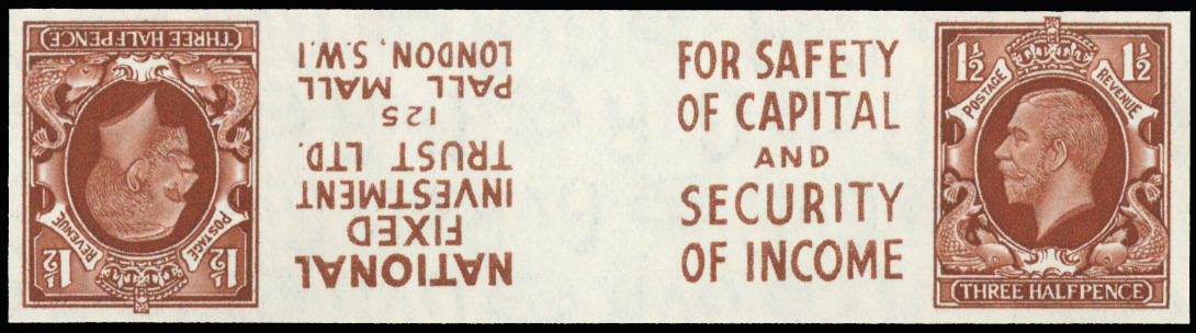 GB 1934 SG 441 imprimatur pair with adverts