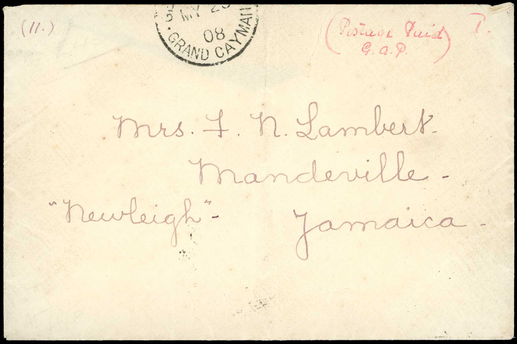 1908 (28 May) type 1b provisional, (Post...