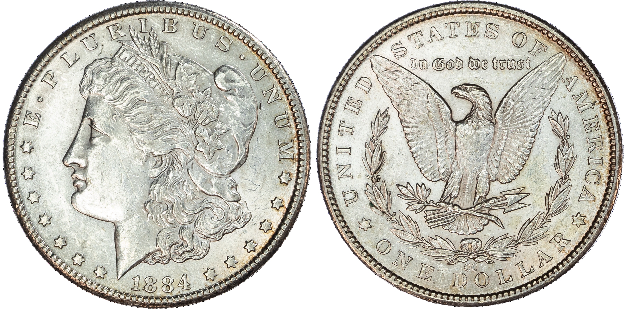 USA, silver Morgan Dollar, 1884, Carson City, 26.79g.