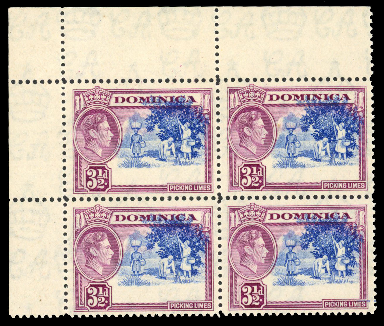 Dominica SG 104a var block mint
