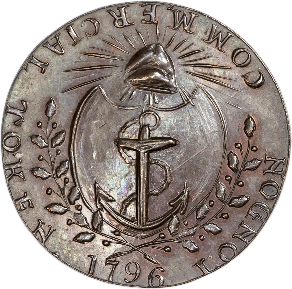 London ‑ West Smithfield, Thomas Prattent (token manufacturer) ‘Commercial’ Halfpenny 1796