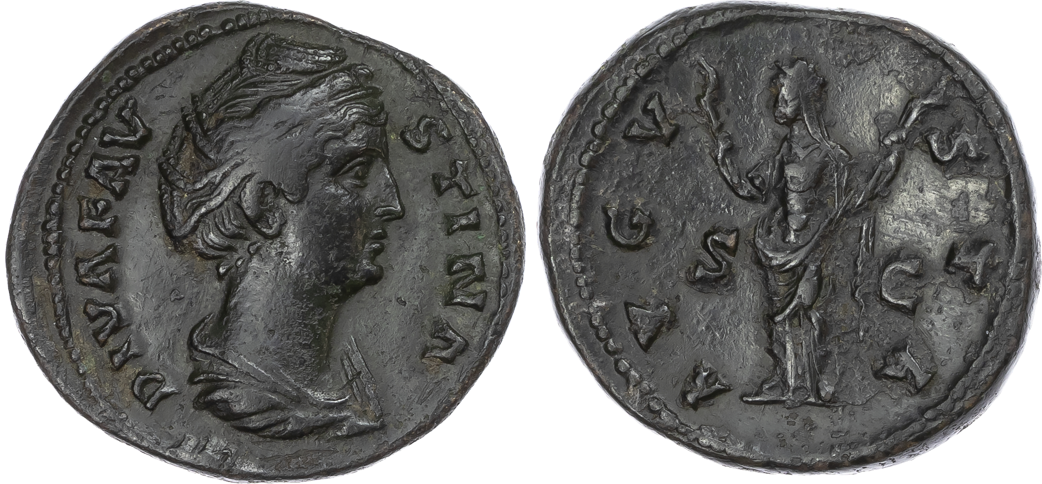 Diva Faustina Senior (d. AD 140/1) AE Dupondius, Rome, 14.76g. 