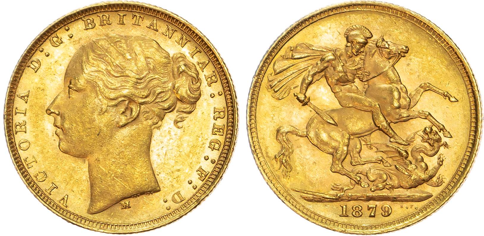 Victoria (1837-1901) Sovereign, 1879, Melbourne mint, medium tail.